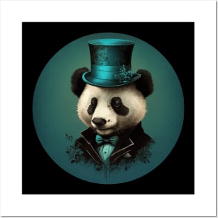 Panda wearing Top Hat Posters and Art